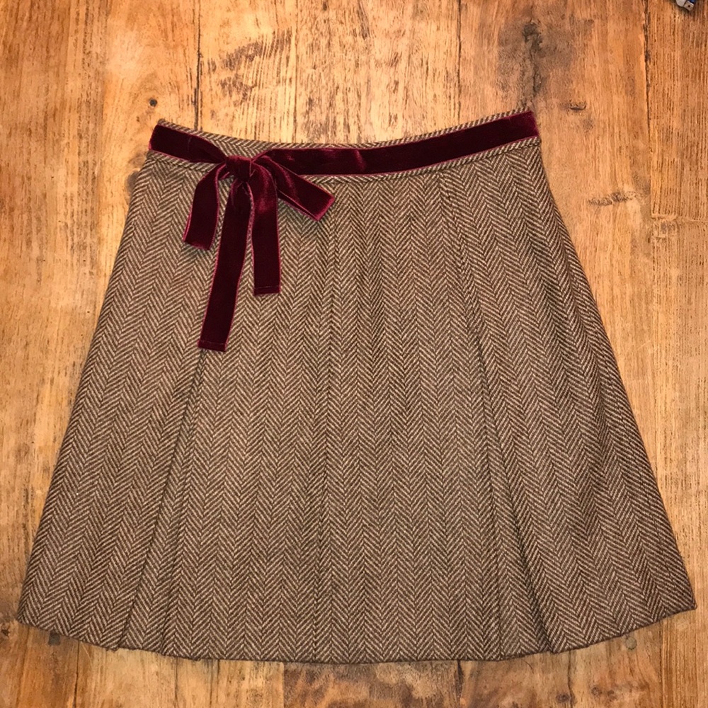 ⚜️J. Crew Tweed Velvet Bow Skirt 4⚜️